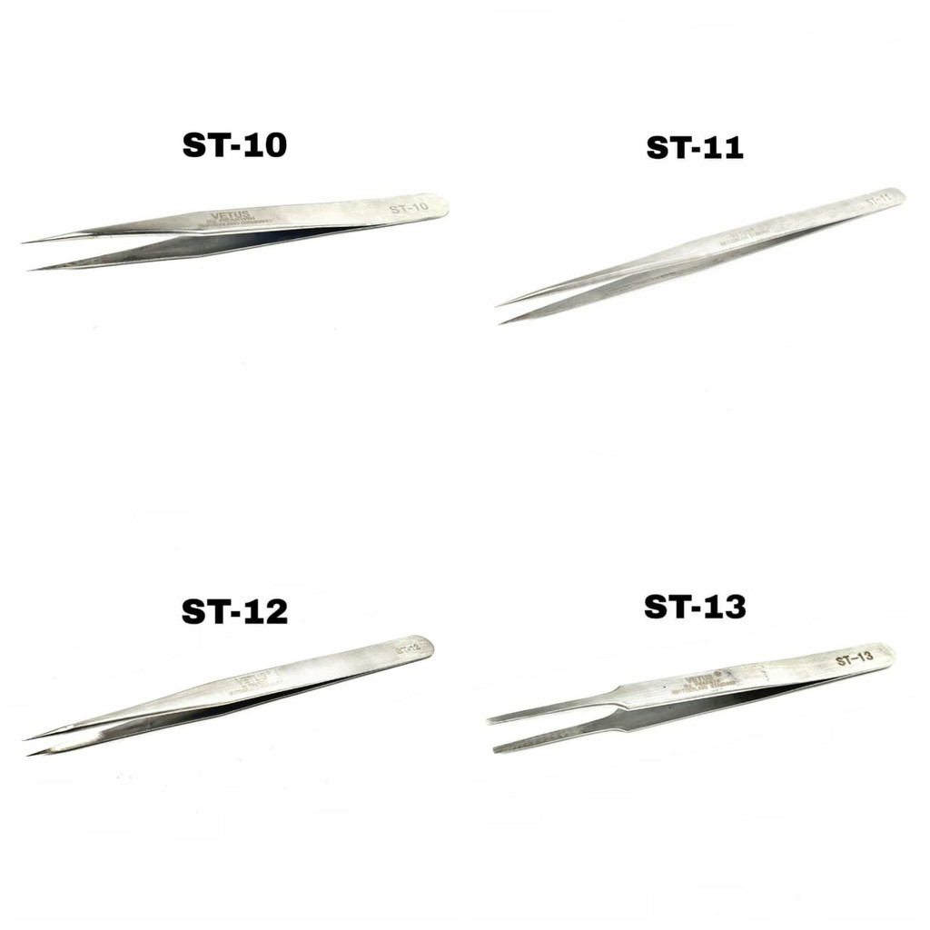 1pcs Pinset Vetus Bulu Mata Profesional Bahan Stainless Steel Anti Statis Vetus Tweezer