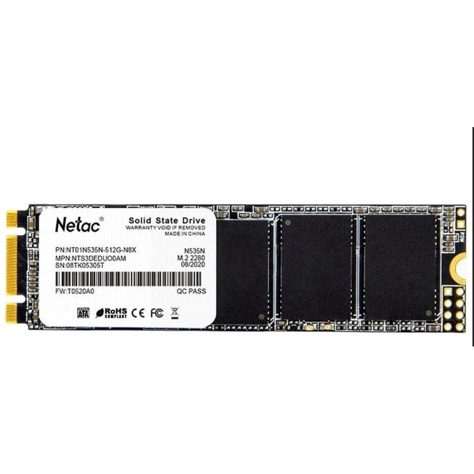 Netac SSD N535N M.2 2280 SATAIII 512GB, R/W up to 540/490MB/s