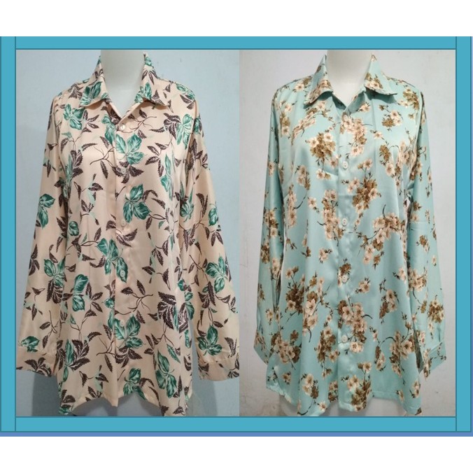 PROMO KEMEJA PREMIUM MAXMARA LUX / KEMEJA WANITA / BLOUSE motif bunga