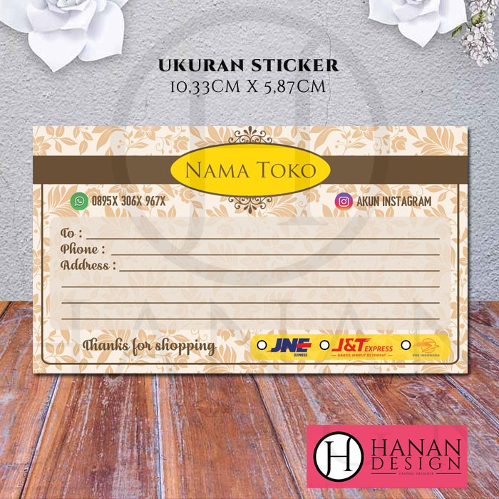 

Stiker Label Pengiriman Paket Olshop Online Shop Custom - Motif Flower Floral