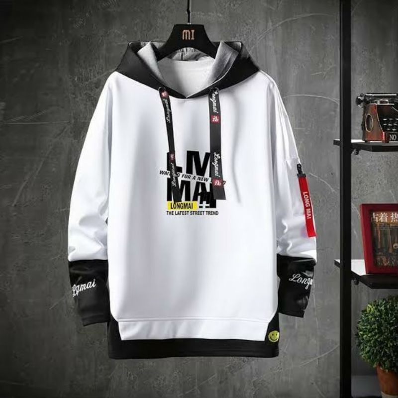 Hoodie Premium Sweater Hoodie Pria Distro LM Warna Hitam Original Tebal Size M L  Hodie Laki Hight Q