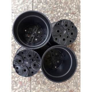  Pot  Tanaman Pot Bunga Plastik Warna Hitam  Ukuran 15 cm 