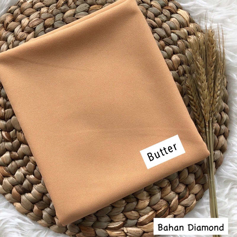 PASHMINA SABYAN  DIAMOND / 180 x 74cm DIAMOND SCRAF / HIJAB / JAHIT TEPI-Butter