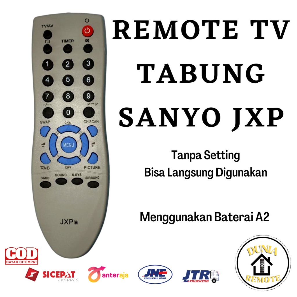 Remot / Remote Sanyo TV Tabung SLIM FLAT FUJITEC JXP , 31200 tanpa setting