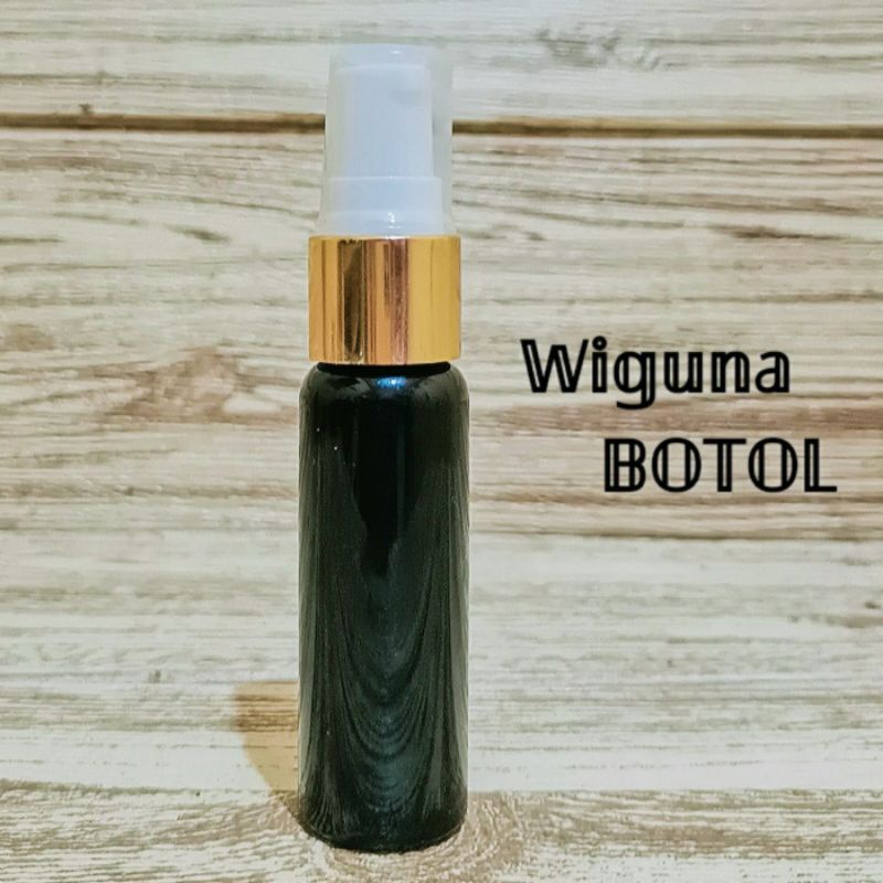 Botol Pump Treatment 30ml Hitam / Botol PET 30ml Hitam Tutup Pump Treatment Ring Alumunium gold