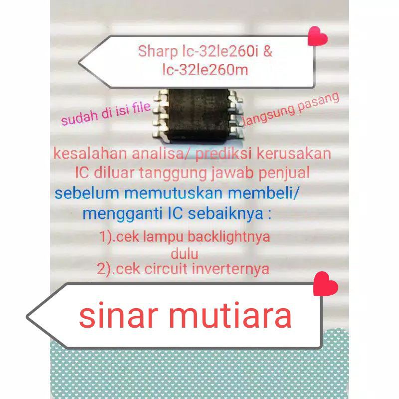 IC EPROM MEMORY TV LED SHARP LC32LE260i LC32LE260m