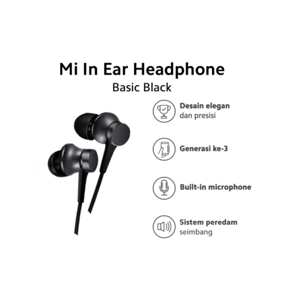 Xiaomi Mi In Ear Headphones Basic - Mi Earphone Basic Resmi TAM