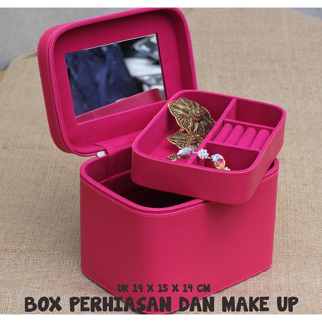 BEAUTY CASE MIX JEWELRY / TAS TEMPAT MAKE UP KOTAK KOSMETIK STORAGE BOX ORGANIZER BAG FULL COLOR