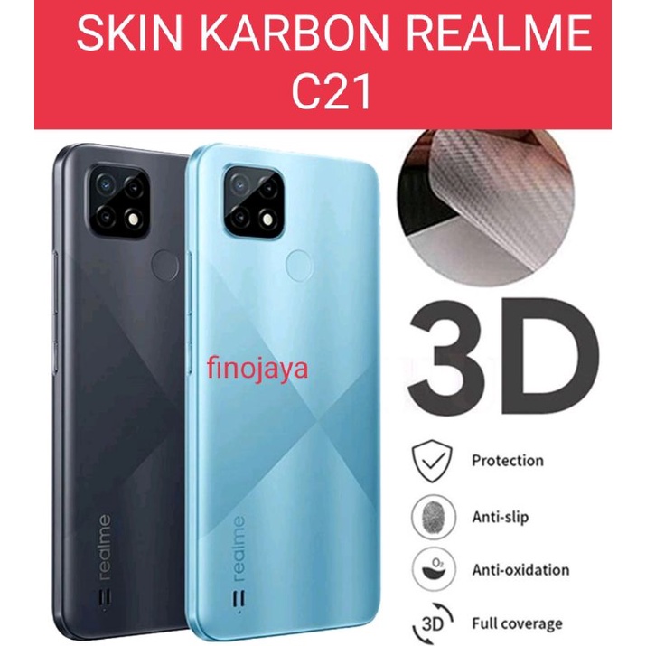 Skin Graskin Carbon Realme C21 Anti jamur belakang transparan