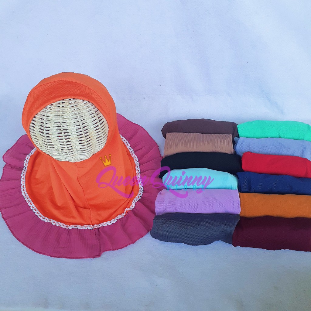 QUINNYSTORE Jilbab Plisket bayi Jilbab Anak Plisket