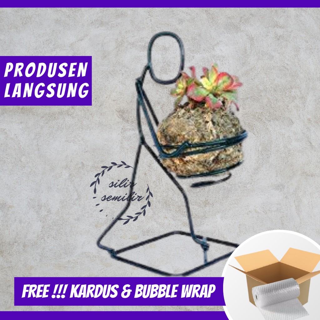 SMF010 rak standing pot hiasan bunga besi plastik dekorasi dinding ruang kamar tamu tidur rumah