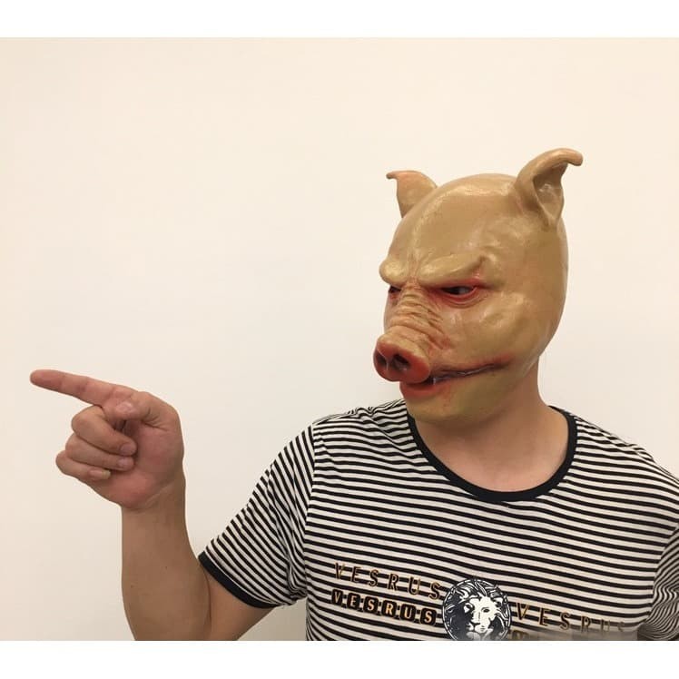 Topeng seram babi penjahat kriminal pig latex