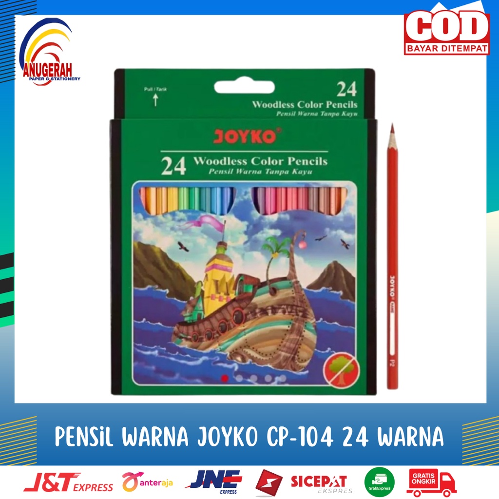 

PENSIL WARNA JOYKO CP-104 24 WARNA BISA DIHAPUS (PCS)