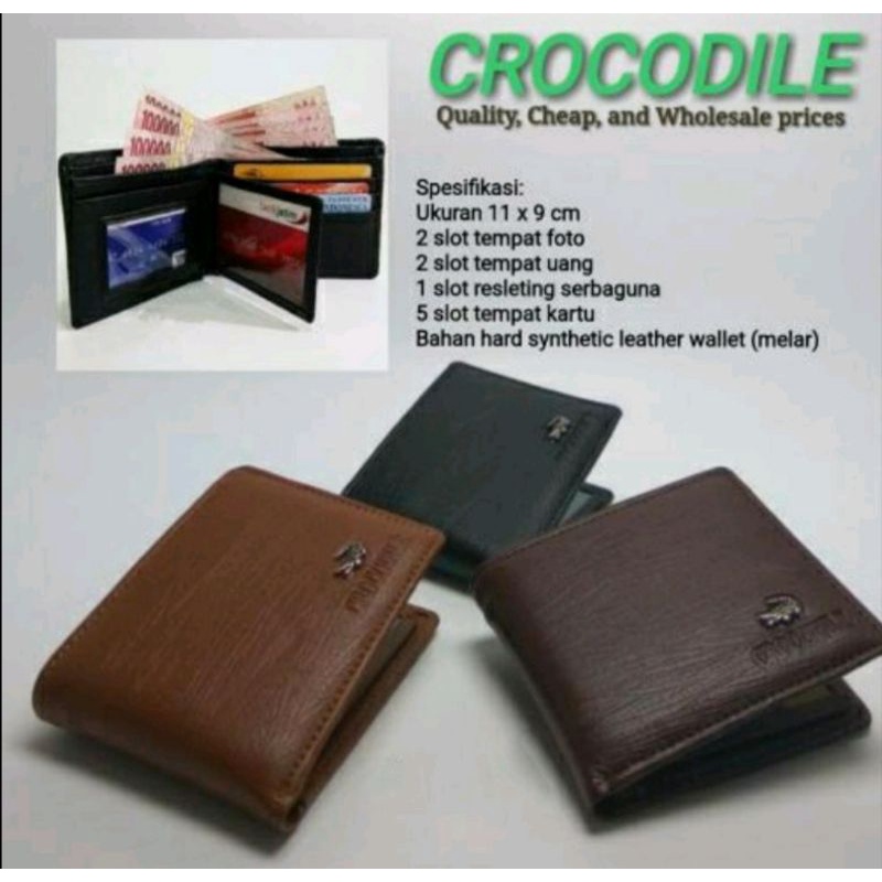 Dompet Crocodile Pria | Dompet Pendek Pria Crocodile | Dompet Pria Pendek Crocodile