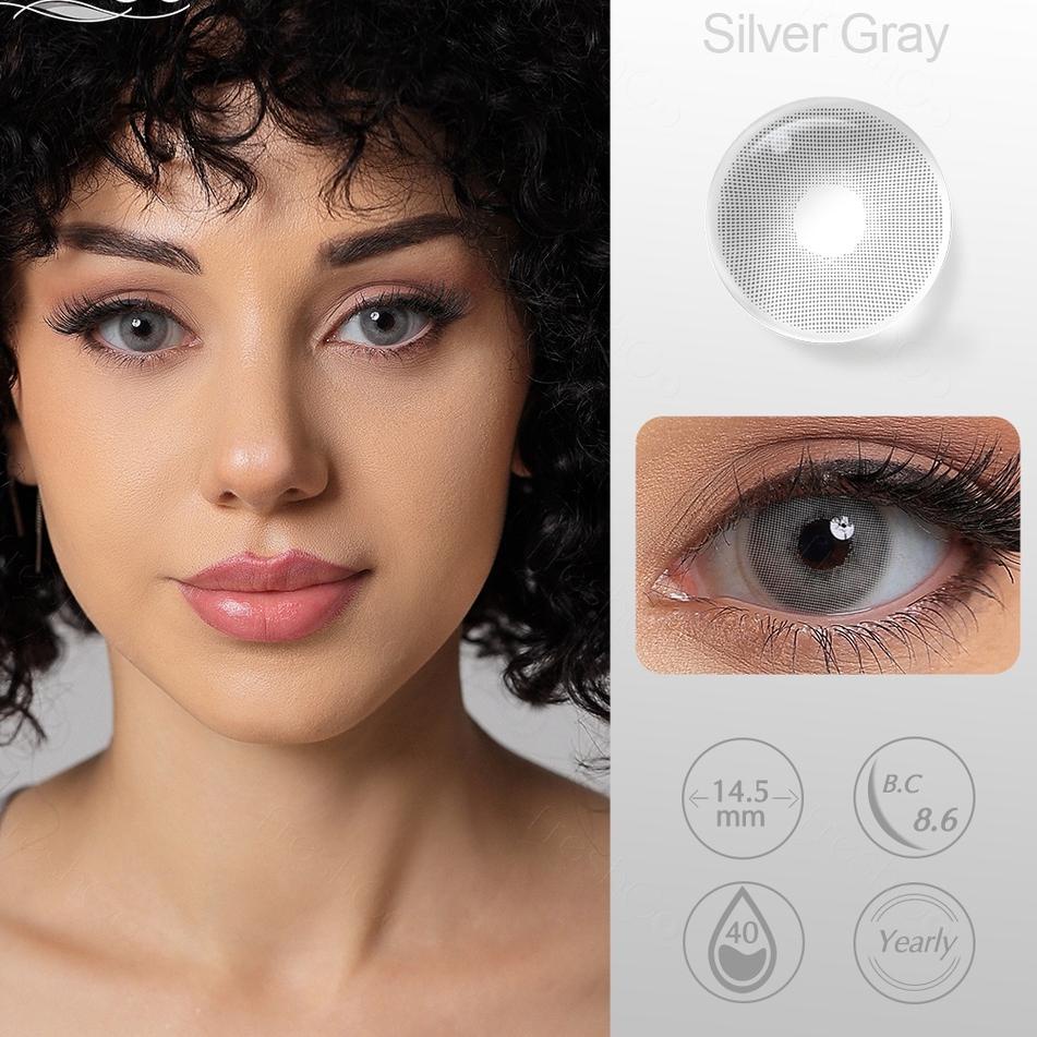 Langsung Kirim (COD)Freshgo Sepasang  lensa kontak berwarna diameter 14.2MM softlens grey soflen sop