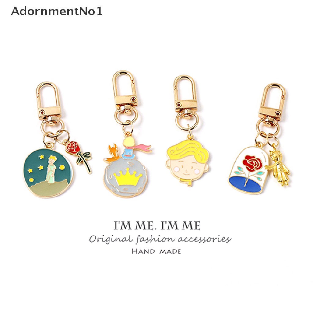 (AdornmentNo1) 1pc Gantungan Kunci Bentuk Pangeran Kecil / Rubah / Planet / Bunga Mawar