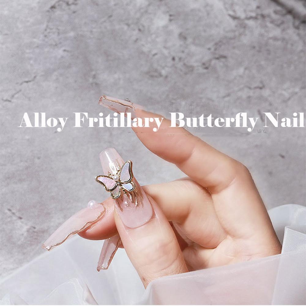 Agustina Kupu-Kupu Kuku Berlian Imitasi Paduan Halus Mewah Fritillary Shiny Nail Aksesoris DIY Nail Art