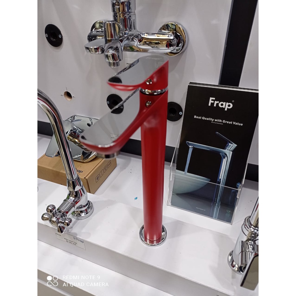 Kran Single Lever Basin Pillar Tap Red Type IF1302-7 Merk FRAP 1/2&quot;