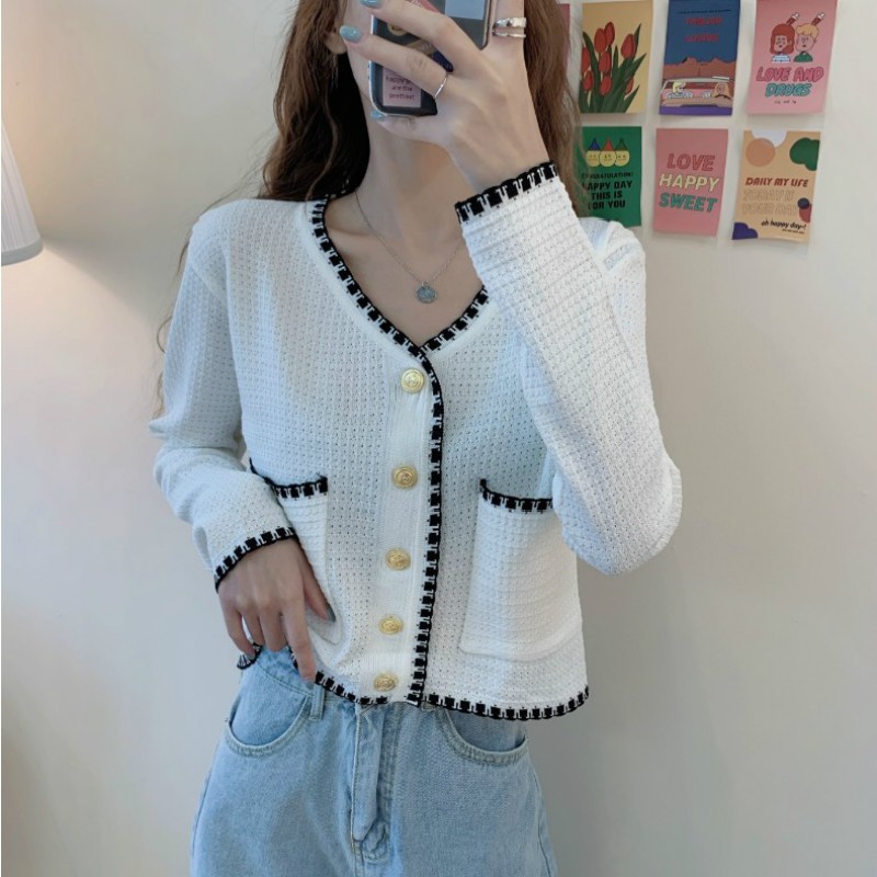 Cardigan/Atasan Rajut/Cardigan Rajut/Cardigan Panjang/Kemeja/sweater-putih=white