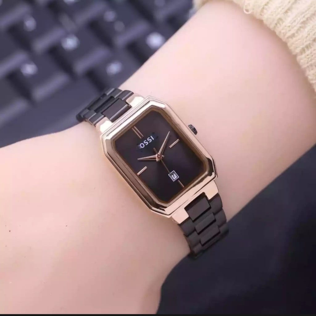 [SS-✅COD] JAM TANGAN WANITA TERBARU PREMIUM MEWAH STAINLISS STEEL TANGGAL AKTIF PERSEGI PANJANG BWL-39 BISA COD