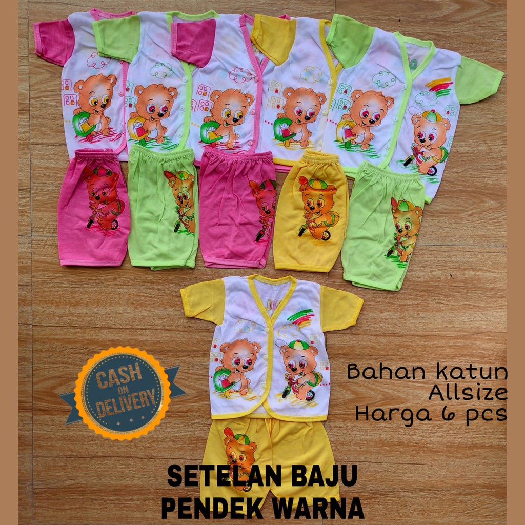 1/2 LUSIN (6 stel) Setelan bayi KATUN perlengkapan bayi lahir