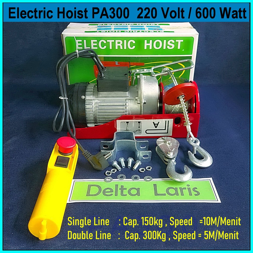 Electric Hoist PA300 220V 220 Volt Crane Katrol Listrik Winch Derek