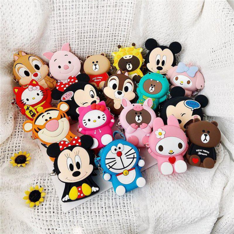 TAS SELEMPANG ANAK RUBBER KARAKTER / TAS SELEMPANG ANAK / TAS SELEMPANG KOIN SILIKON