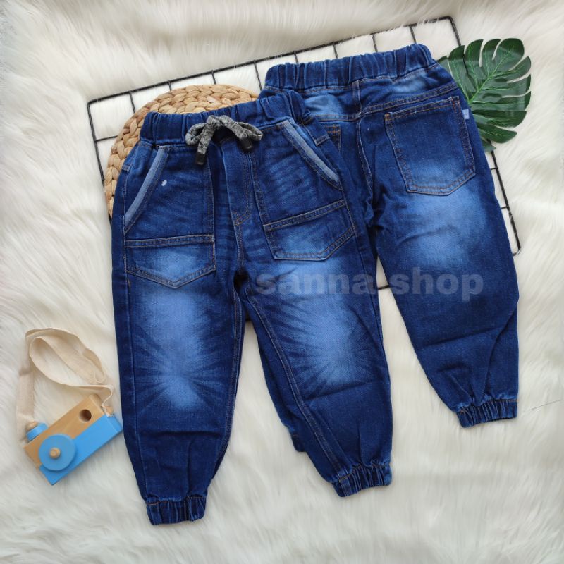 Celana Jeans Panjang Anak Laki laki / Denim Jogger Cowok