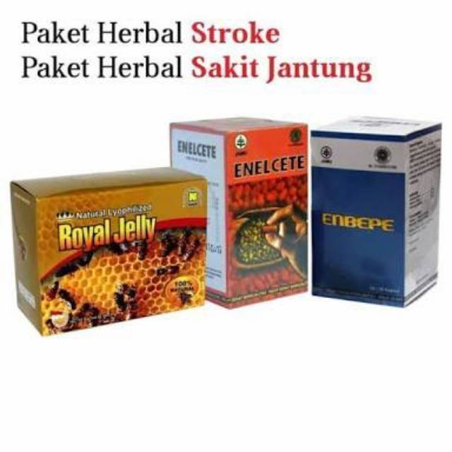 Obat herbal stroke/struk Nasa ENBEPE, ENELCETE (neoLECHITIN Kapsul), ROYAL JELLY NASA