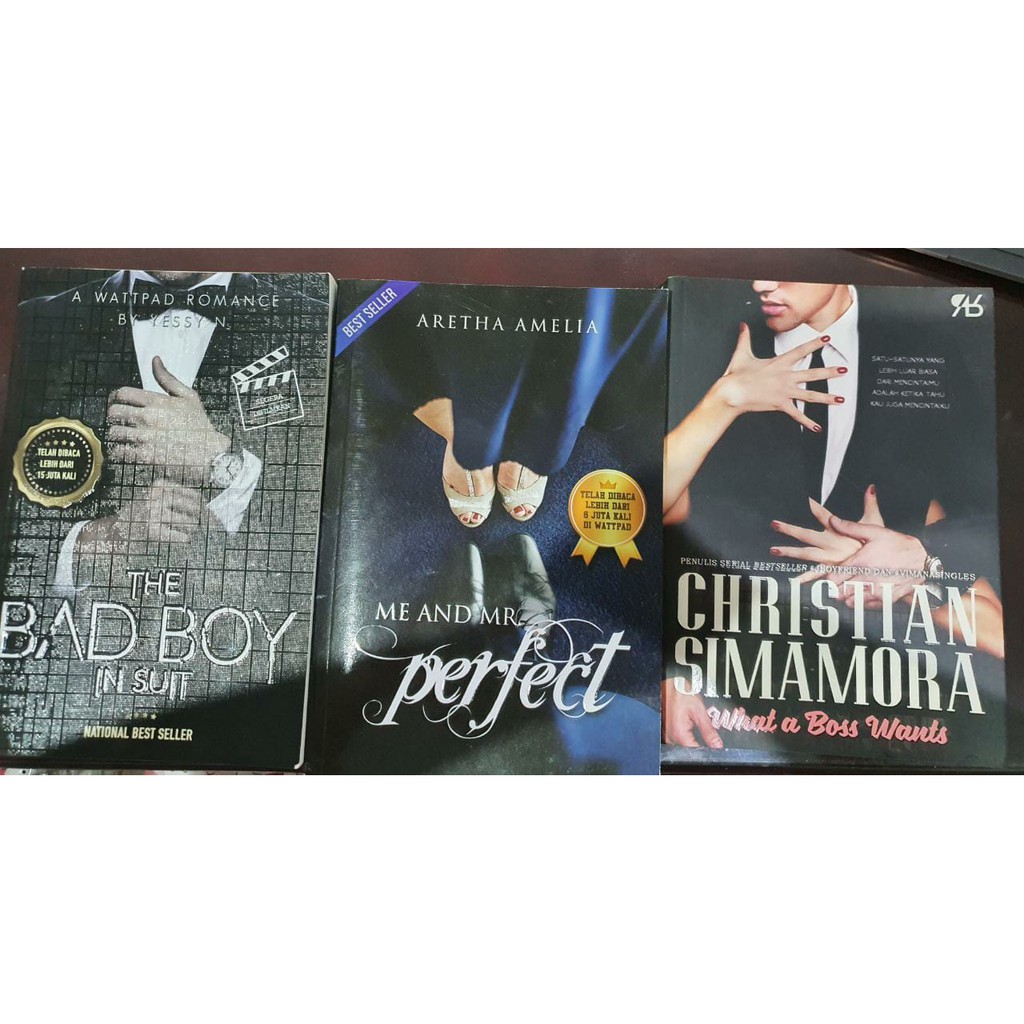 PRELOVED NOVEL / NOVEL SECOND MURAH : WHAT A BOSS WANTS / ME AND MR. PERFECT / THE BAD BOY IN SUI
