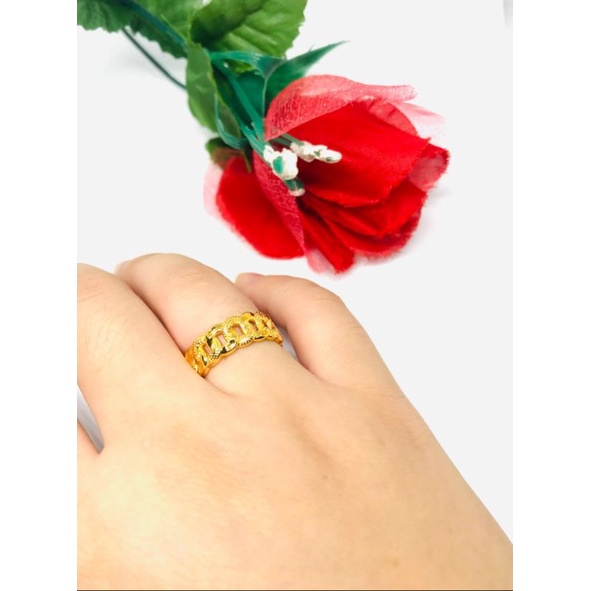 cincin wanita motif rantai perhiasan wanita gold