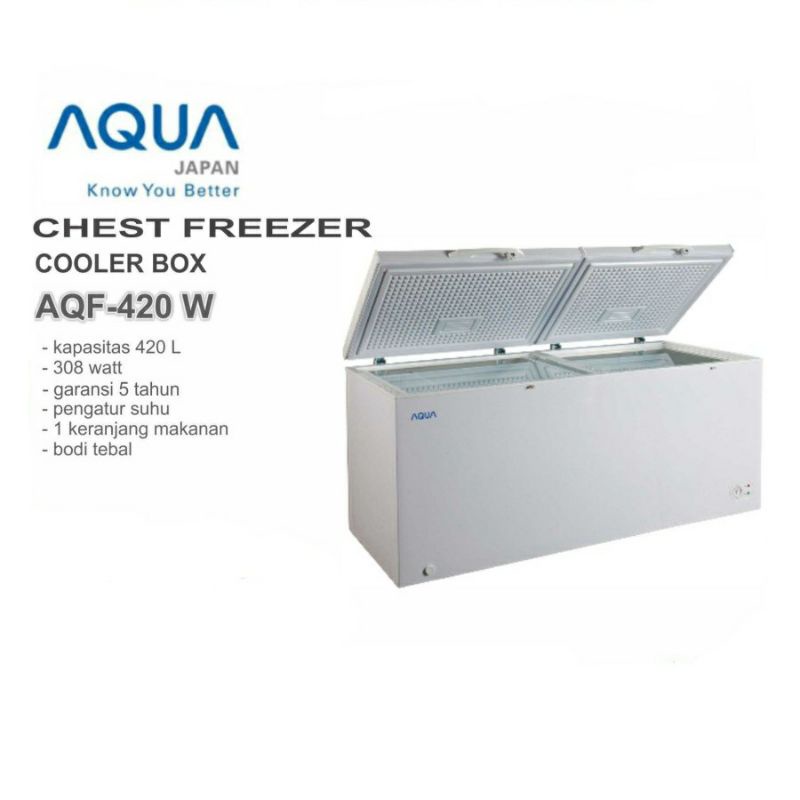 AQUA JAPAN AQF455EC / AQF 450EC Chest Freezer Box Kapasitas 420 Liter
