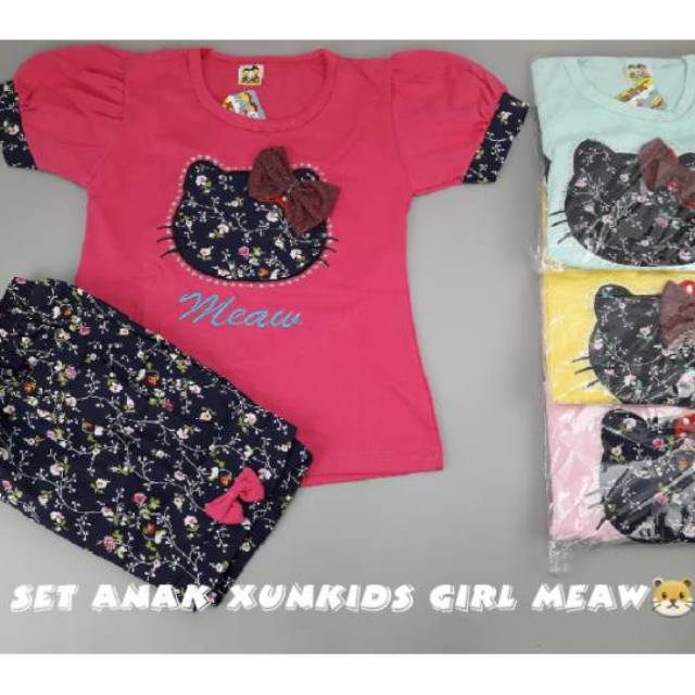 Setelan anak xunkids kitty meow
