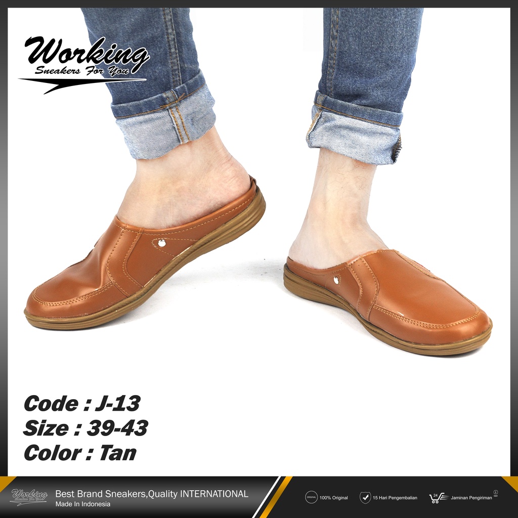 Working Sneskers For You Sepatu Slip On Pria Kulit J-13