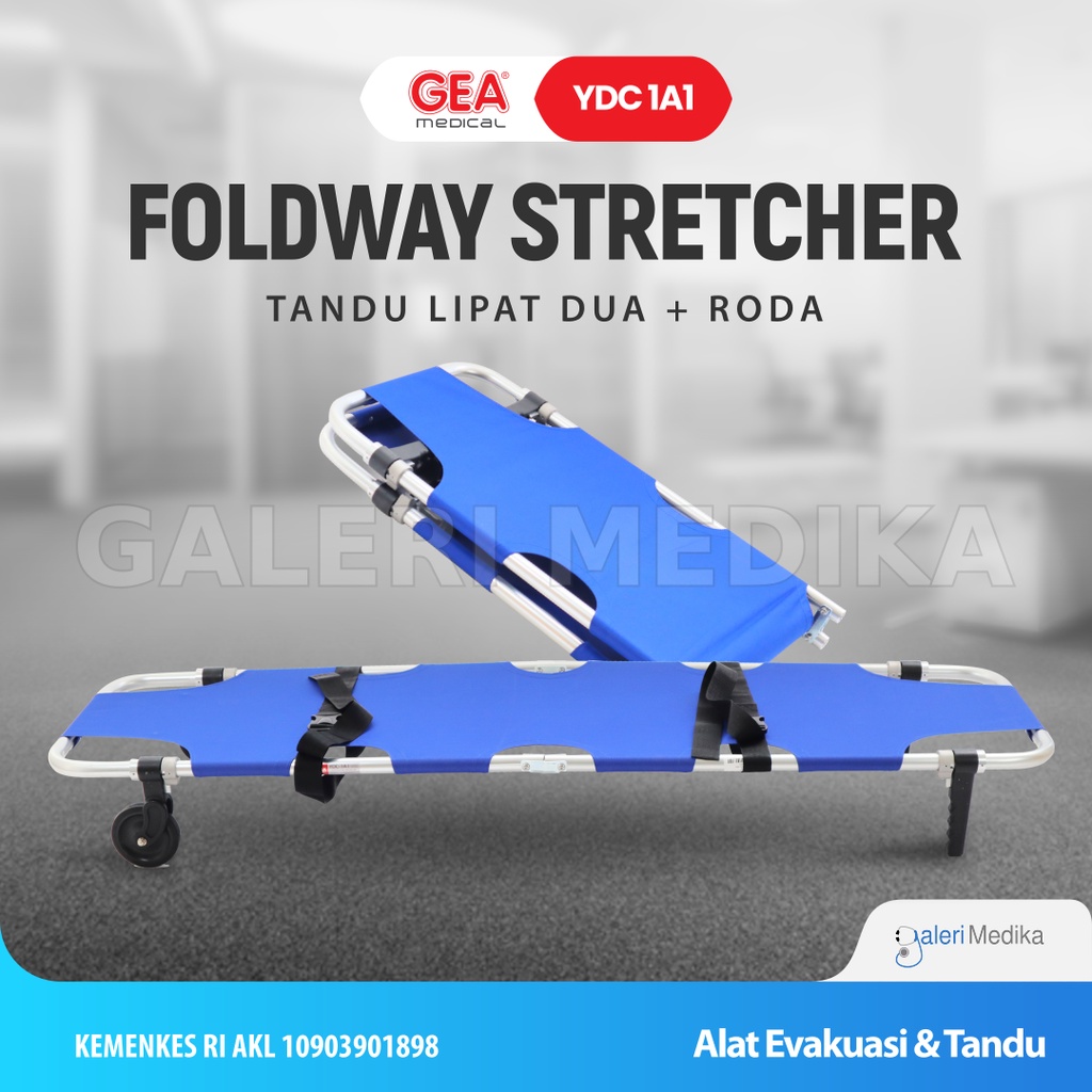 Folding Strecher / Tandu Lipat 2 Plus Roda GEA YDC-1A1 / YDC 1A1 / YDC1A1