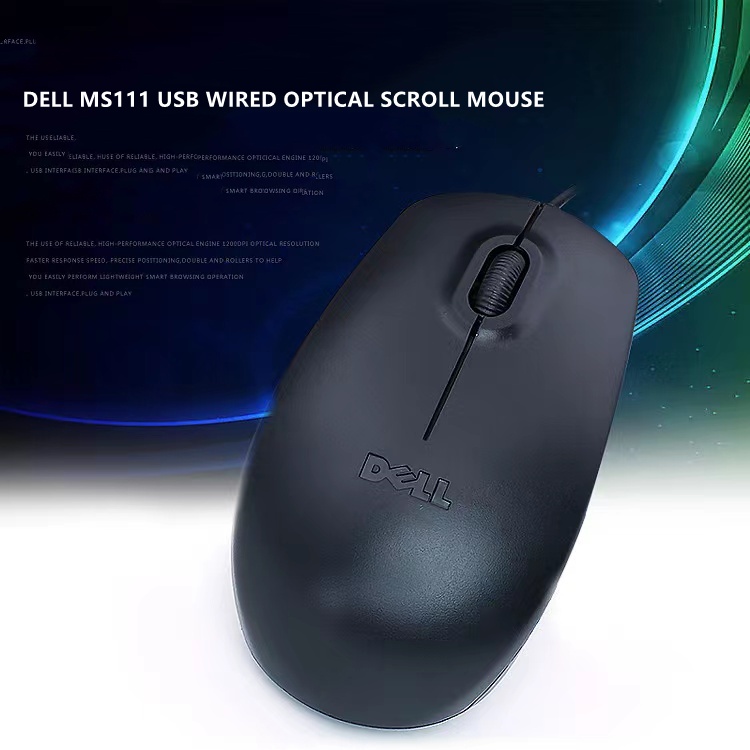 DELL MS111 USB Wired Optical Scroll Mouse /Dell S111 KAB Mouse/Mouse Berkabel Dell S111 Mouse Optik Berkabel USB