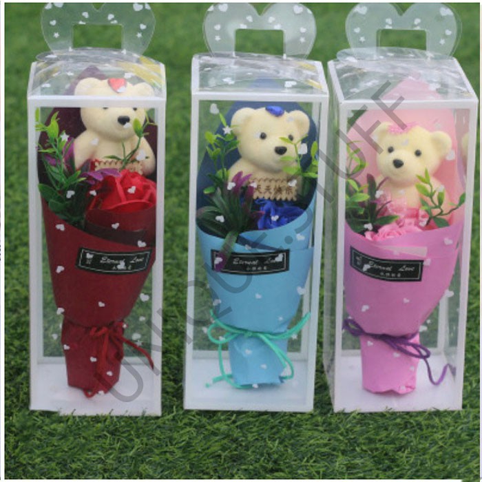 Artificial hand bouquet box bouquet bunga box buket bunga boneka