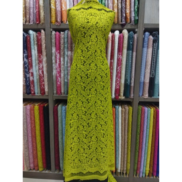 bahan kebaya brokat semi prancis/ potong