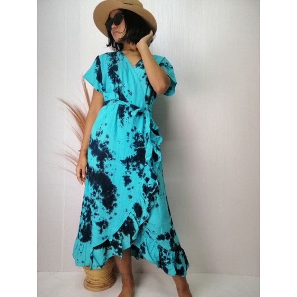 Dress Kimono Ruffle Tie Dye Rayon Premium Bali / Kimono / Dress Kimono / Dress Bali / Tie Dye