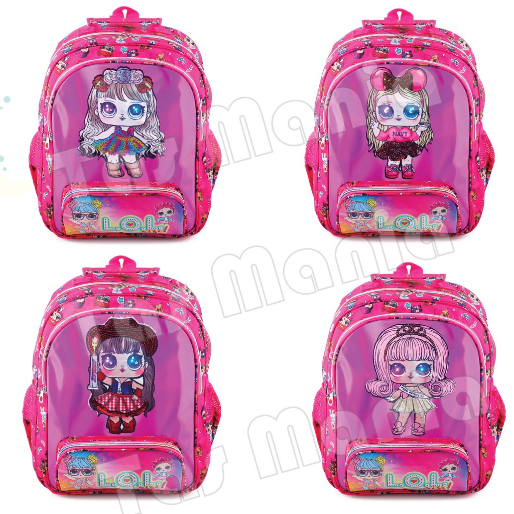 Tas Ransel Anak Perempuan Karakter LOL SURPRISE - Tas Ransel Hologram LED-AURORA - FREE BOTOL MINUM