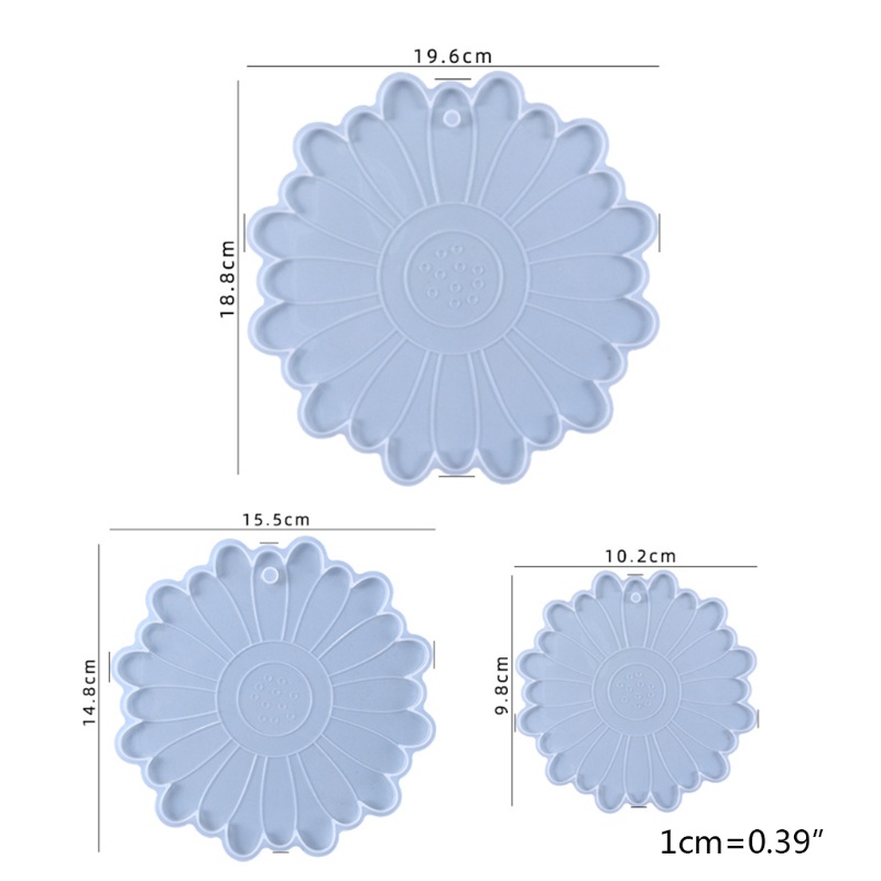 SIY  Sunflower Coaster Epoxy Resin Mold Serving Plate Tray Silicone Mould DIY Crafts Home Decortaions Cup Mat Mug Pad Casting Tools