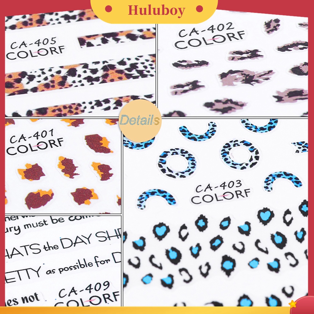 Huluboy Huluboy♡ Stiker Kuku Motif print Leopard Untuk Musim Dingin