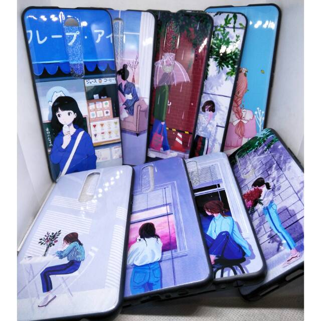 Random Motif Softcase Fuze Girl Galau VIVO Y81/V15 PRO/Y91/V15/V9/Y17/Y71/Y53/Y83