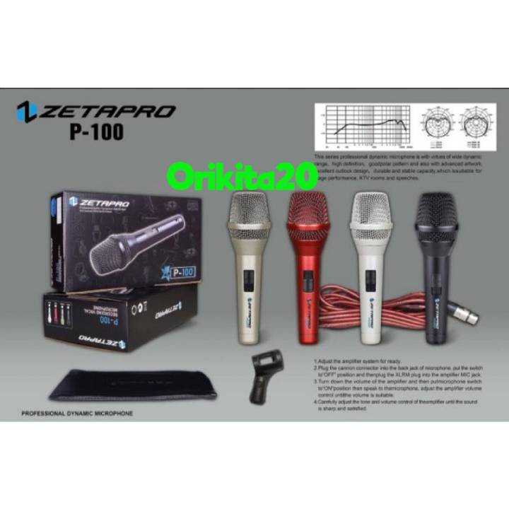 Mic Kabel Zetapro P100 P 100  P-100 Swtich Include Kabel Original