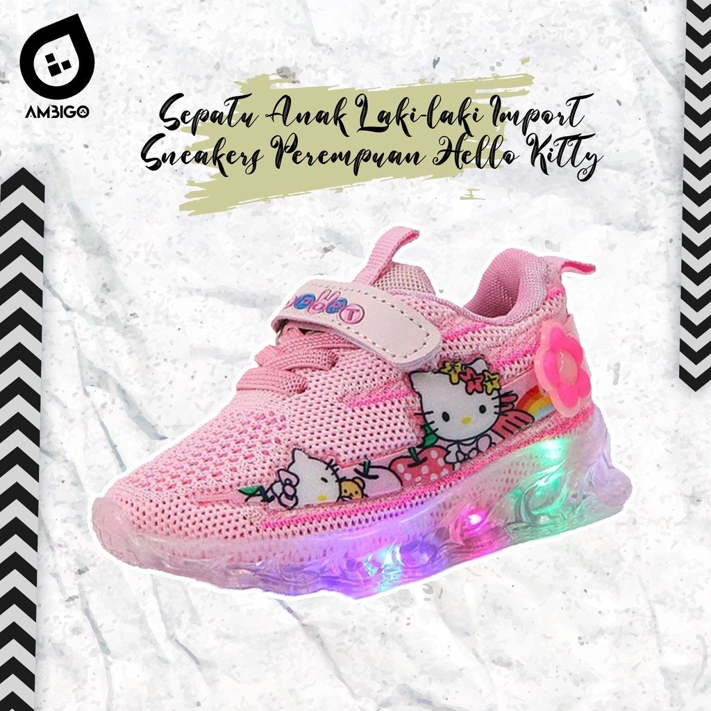 Sepatu Anak Laki Laki - Sepatu Anak Perempuan Shoes MOTIF 027 LED Sepatu Sport Anak Casual Import