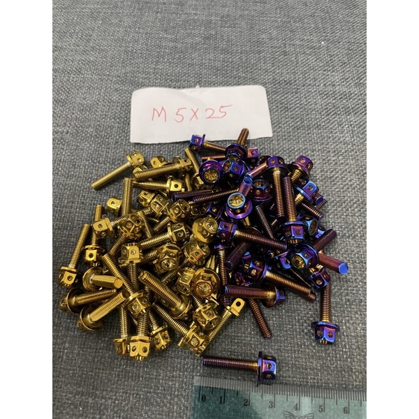 Baut visor nmax lexi baut probolt gold flower HENG STENLIES m5x25 5x25 drat 8 panjang 2,5cm