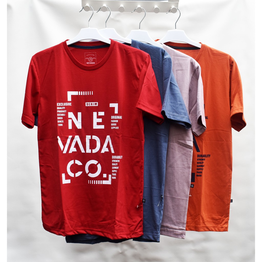 Kaos Oblong Pria  Lengan Pendek - Panjang  Nevada Dewasa