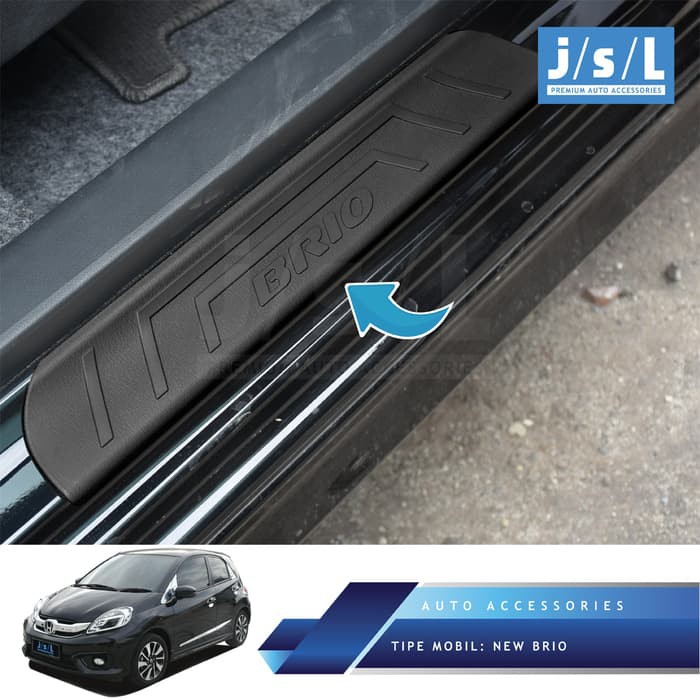 Sillplate Samping All New Brio Hitam Pelindung Pijakan Kaki Pintu Mobil