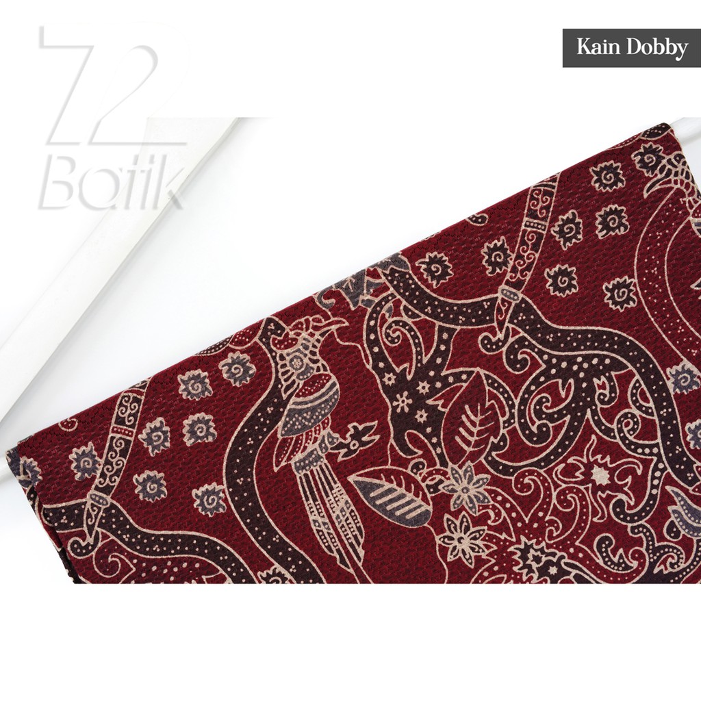 BAHAN BATIK PREMIUM Dobby Motif Burung Asmat Warna Merah Abang Maron Marun Maroon Dolbi 726326 Cap 72 Jarik Jarit Samping Kebat Panjang Batik Dobby Modern Premium Bahan Seragam Batik Pernikahan Kantor Keluarga Murah Kamen Jadi Batik Bali Lembaran