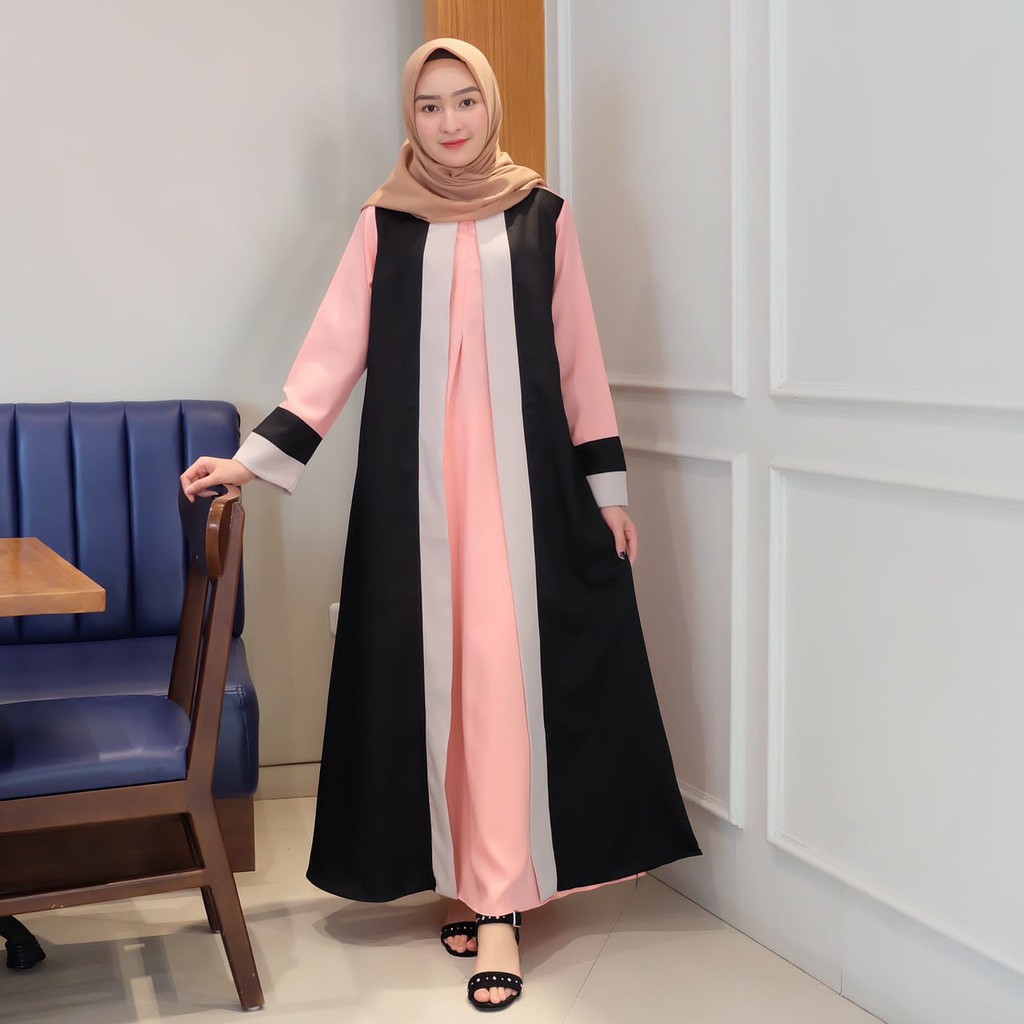 warna/i Bayar Ditempat promo Gamis Danita Salem Hitam maxi dress muslim fashion gamis best seller